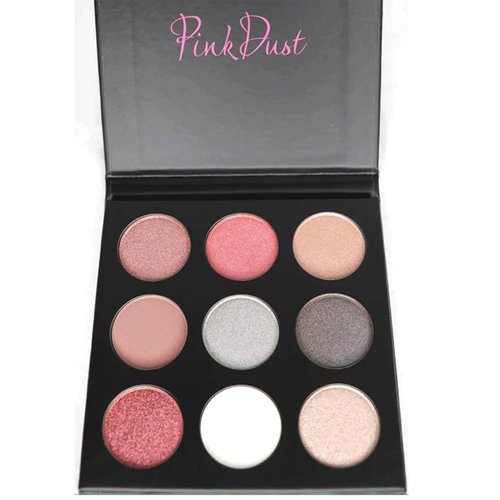 Pink Dust Playful Eyeshadow Palette Makeup Kit | 9 Color Highly Pigmented Long Lasting Mini Colorful Eyeshadow Palettes | Natural Neutral Nude & Waterproof Eye Shadow Makeup Palettes