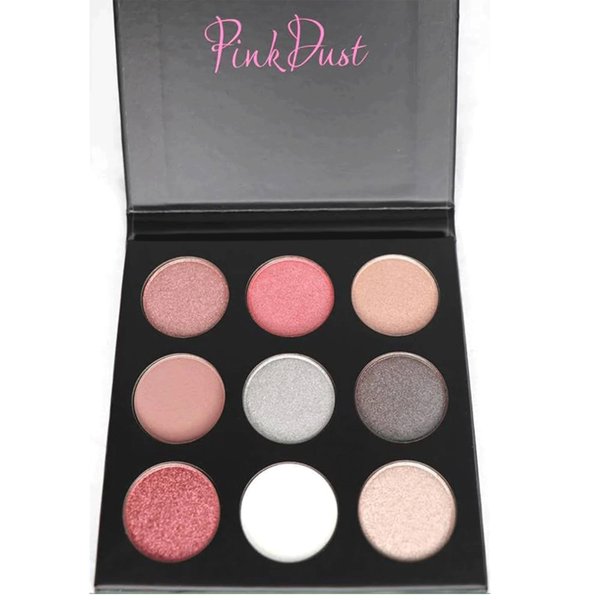 Pink Dust Playful Eyeshadow Palette Makeup Kit | 9 Color Highly Pigmented Long Lasting Mini Colorful Eyeshadow Palettes | Natural Neutral Nude & Waterproof Eye Shadow Makeup Palettes