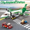 City Cargo Plane Building Set, Plane City Kits Building Blocks with Car, Luggage Tray, Movable Stairs, Compatible with Lego Plane Airport, Airplane Model Toys Gifts for Adults Boys Girls 6-12