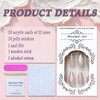 Press on Nails Medium Almond SWEKKE French Tip Fake Nails Nude Full Cover 3D Water Ripple False Nails with Silver Heart Designs Y2k Acrylic Nails Glossy Glue on Nails Artificial Nails for Women Girls