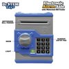 Dr. STEM Toys Electronic Alarm Safe for Kids - ATM Piggy Bank for Real Money with Fun Lights & Sound Effects, Automated Bill Feeder, Coin Slot, PIN Protection & More, for Boys & Girls, Blue