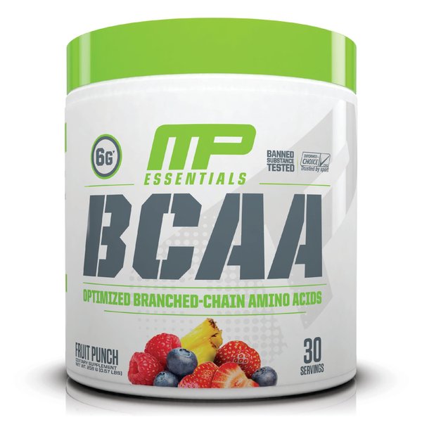 MusclePharm Essentials BCAA Powder, Pre & Post Workout Recovery Drink, Supports Muscle Recovery & Energy, Essential Amino Acids, 30 Serv, Fruit Punch