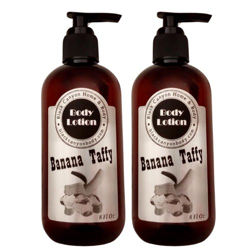 Black Canyon Banana Taffy Scented Luxury Body Lotion with Lanolin and Jojoba Oil, 8 Oz (2 Pack)