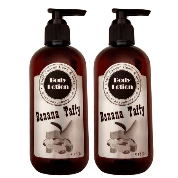 Black Canyon Banana Taffy Scented Luxury Body Lotion with Lanolin and Jojoba Oil, 8 Oz (2 Pack)