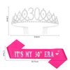 Casoty 30th Birthday Sash and Tiara for Women, 30th Birthday Decorations for Women, 30th Birthday Crown and Sash Set, Happy 30th Birthday Party Favors, 30th Birthday Gifts for Women