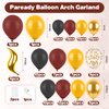Paready Magical School Balloon Arch, 120 Pcs Wizarding World Balloon Garland, Black Burgundy Red Yellow Metallic Confetti Gold S-shaped Tail Foil Balloon for Kids Birthday Magic Theme Party Decoration
