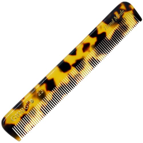 Giorgio G23 Handmade Fine Tooth Comb Pocket Comb for Men, Mustache Comb and Beard Comb for Men, Hair Comb for Everyday Grooming or Styling Hair, Saw Cut and Hand Polished Travel Comb (4.6")