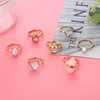 NEWITIN 7 Pieces Cute Rings for Girls Crystal Ring Girl Pretend Play Rings and Dress up Rings Adjustable Rings Kids Jewelry Little Girls Gift for Girls Kids