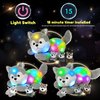 Hopearl LED Plush Husky Lighting Up Stuffed Mommy Dog with 3 Baby Puppies in her Tummy Stuffed Animal Playset Night Lights Glow in The Dark Gifts for Mom Toddler Boys Girls, Gray, 17''