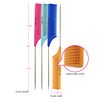 Colortrak Carbon Fiber Combs, Durable, Heat-Proof Comb, Anti-Static to Prevent Frizz, Bleach Safe Stainless Steel Pintail, 4pc Bag (Orange, Teal, Blue, Pink)
