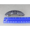 Black White curved barrette hair clip accessory 3.5 inches long circles rings pattern