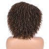 WIGER 6 inches Short Kinky Curly Wigs Ombre Brown Side Part Twist Out Wigs Afro Curly Wigs for Black Women Synthetic Wigs for Women Daily Use(1B/30)