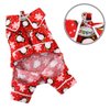 Klippo Dog/Puppy Penguins & Snowflake Flannel Pajamas/Bodysuit/Loungewear/Coverall/Jumper/Romper - Red (SMALL)