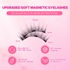 FindLove 2 Pairs Magnetic Lashes with Applicator Short Waterproof Magnetic Eyelashes Kit Natural Look Easy to Wear(XZ)