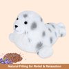 SuzziPals Heatable and Coolable Seal Stuffed Animals，Microwavable Stuffed Animal Heating Pads for Cramps and Pain, Lavender Chubby Seal Plushie for Anxiety Stress Relief, Seal Gifts for Kids Aldults