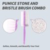 2Pcs Foot Stone Brush Exfoliating Scrubber with Pumice 2 Sided Nail and Toe Scrubbing Brush for Kids and Adults Shower Foot Scrub for Smooth Clean Feet and Nails