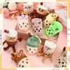 24 Pcs 4.7 Inch Bubble Tea Keychain Bubble Tea Plush Pillow Bubble Teacup Shaped Pillow Milk Stuffed Bubble Tea Plushies with Suction Cup Bubble Tea Party Decor for Backpack Purse Teen Adult, 12 Style