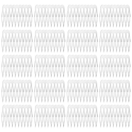 20 Pcs 10 Teeth Silver Metal Side Hair Combs Hair Side Combs Wedding Bridal Veil Combs Small Hair Clip Combs Tiny French Twist Clip Hair Accessories Hairpiece Decoration Supplies