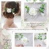 Fangsen Wedding Rose Gypsophila Flower Hair Pins Bridal Headpiece Woodland Hair Accessories Set for Brides and Bridesmaids （Set of 2) (White)