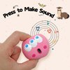 TTMIMIK Ferret Rubber Squeaker Toy Balls Latex Puppy Cat Toy Lovely Interactive Play Tough Teething Toys Big Eyes Printed Ball Washable 4 Pack (4 Pcs)