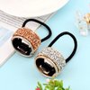 4Pcs Fashion Shining Alloy Rhinestone Crystal Ponytail Holder Hair Cuff Punk Hair Ties Rings Elastic Hair Band Accessories for Women Lady Girls (2 Colors)