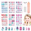 Modelones 144Pcs 6 Pack Press on Nails for Kids Children Acrylic Fake Nails Pre-glue Full Cover Glitter Gradient Color Mermaid Beach Short False Nail Art Kits Sets Gifts for Kids Girls