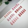 6 Packs (144 Pcs) Press on Nails Medium - Jsiallye Pink Gradient Press on Nails Square Coffin, Glue on with Nail in 12 Sizes - 24 Fake Nails Kit, French Tip Stick on Nails for Women