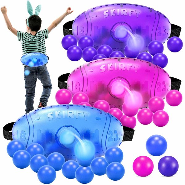 Skirfy Outdoor Party Games for Kids Adults, Translucent 3 Pack Shaking Ball Game Toy with 60 Balls, Birthday Outdoor Indoor Toys, Family Carnival Birthday Carvinal Game for Boy Girl Age 4-12
