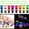 MEICOLY Glow Blacklight Face Paint,Neon UV Body Paint Set of 8 Tubes Blacklight Reactive Paints,Glow in the Dark Body Paint Neon Party Supplies,Neon Fluorescent Face Paint Blacklight Glow Makeup