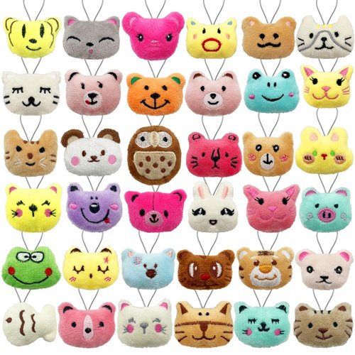 XIPEGPA 36 PCS Mini Animal Plush Toys Set Cute Small Animal Stuffed Toy Keychain for Party Favors Keychain Ornament for Goody Bag Easter Egg Stuffers Carnival Birthday Party Classroom Prizes