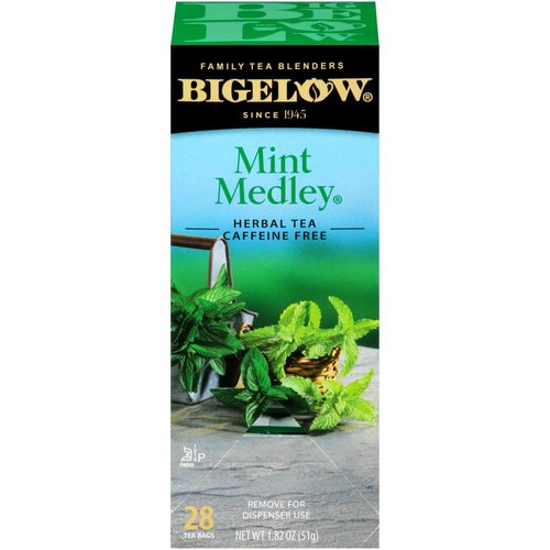 Bigelow Mint Medley Herbal Tea Bags 28-Count Box (Pack of 1) Mint Tea Bags Peppermint &amp; Spearmint...