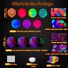 52 Pack Glow Neon Party Supplies Glow Party Decorations Neon Birthday Party Supplies Black Light Reactive Decor Set - Fluorescent Banner, Blacklight Garlands, Glow in The Dark Balloons, Luminous Tape
