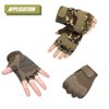HYCOPROT Fingerless Gloves, Protective Breathable Lightweight Outdoor Gloves for Hunting, Motorcycling, Climbing (S, Black)
