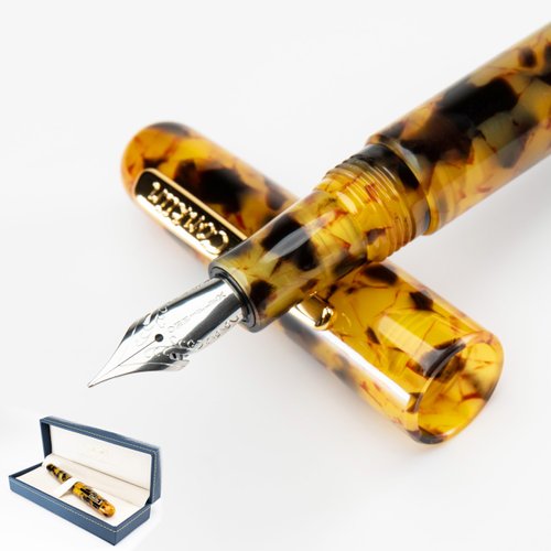 Conklin All American Fountain Pen in Tortoiseshell – Broad Nib, Vintage Design & Superior Craftsmanship – Ideal Gift for Professionals & Pen Enthusiasts