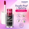 Blossom Color Lock Hydrating Longlasting Lip Stain and Tint for Lips & Cheek, Buildable, Non Drying, Smudgeproof + Transfer Proof, Made in USA with Doe Foot Applicator, 0.14 fl oz/4ml, Wine Stained
