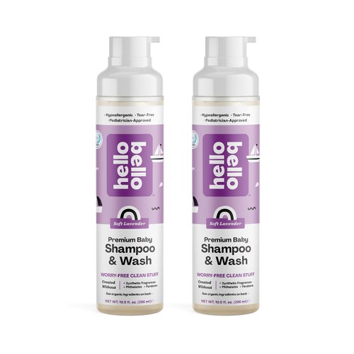 Hello Bello Extra Gentle Shampoo & Body Wash I Tear Free, Hypoallergenic and Pediatrician Tested Plant Based Formula for Babies and Kids I Lavender Scent I 20 FL Oz (2 Packs of 10oz)