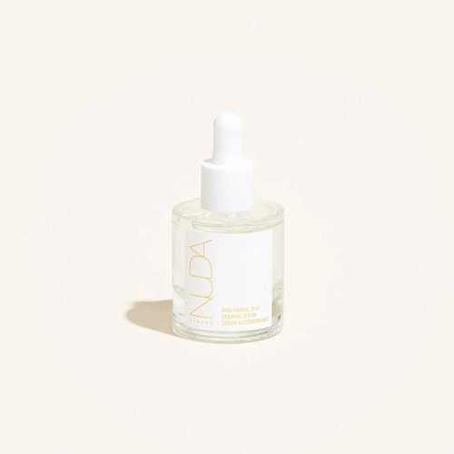 Nuda Hyaluronic Self Tanning Serum | Lightweight Hyaluronic Acid Serum for a Gradual Tan | Hydrating Liquid Bronzer with Antioxidants & Vitamin E | Vegan Self Tanner, Non-Transferring, (30mL)
