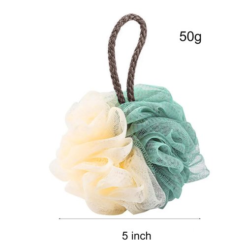 SEVENHEAD Bath Sponge Shower Loofahs, 4 Color, 50g/Piece, Mesh Pouf Bath Scrunchies Body Wash Puff(Set of 4)