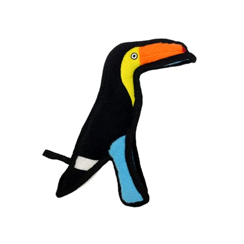 TUFFY - World's Tuffest Soft Dog Toy - Zoo Junior Toucan - Multiple Layers. Made Durable, Strong & Tough. Interactive Play (Tug, Toss & Fetch). Machine Washable & Floats