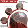 LUNDEREN Ombre Red Wigs for Women Long Red Wig Ombre Red Wavy Wig Long Red Wavy Wig 26 Inch Heat Resistant Red Wigs for Daily Party Use (Ombre Red)