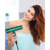 7MAGIC Fast-drying Hair Dryer, Foldable Ionic with Storage Bag for Travel, Lightweight Portable Hairdryer for Women & Men, Negative, 2 Heating/Cold/2 Speed Settings, Green
