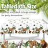 Haimimall Jungle Safari Tablecloths, 3Pcs Wild Animal Birthday Table Covers, Safari Baby Shower Table Cloths Zoo Theme Birthday Party Supplies for Boys Kids 108 * 54in