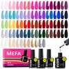 MEFA 46 Pcs Gel Nail Polish Kit, 42 Colors All Seasons Gel Polish Set Nude Macaron Colorful Starter Kit with Base Coat & Glitter/Glossy/Matte Top Coat Gel Nail Art Manicure DIY Salon Gifts for Girls