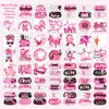 HOWAF 96 Pieces Breast Cancer Awareness Tattoos Face Tattoos Pink Ribbon Waterproof Temporary Tattoos Stickers for Girls Hope Fight Breast Cancer Party Fundraising Event Face Body Tattoo Accessories