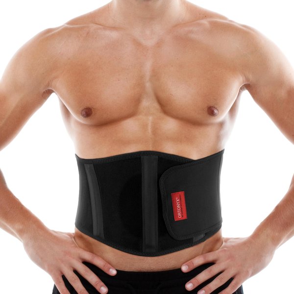 ORTONYX Ergonomic Umbilical Hernia Belt for Men and Women - Abdominal Support Binder with Compression Pad - Navel Ventral Epigastric Incisional and Belly Button Hernias Surgery Brace - OX353-L/XXL