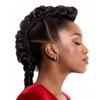 Long Braided Ponytail Mohawks Wig Braided High Ponytail Extension for Black Women Goddess Fishtail Braid Ponytail extension Black Yaki Straigh Ponytail Faux Hawk Clip in Ponytail Hair Extensions