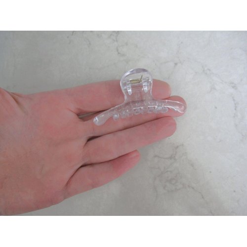 Generic Small clear transparent no color hair claw clip for fine, thin hair