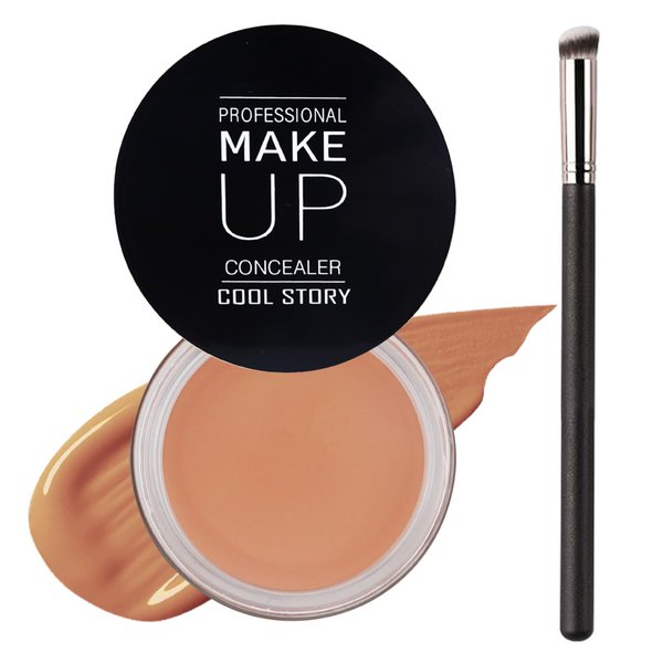 Under Eye Concealer-Full Coverage Concealer Palette,Conceals Blemish/Dark Circles/Acne Spots, Waterproof Foundation Face Color Correcting Concealer Makeup,with Brush(Tan)
