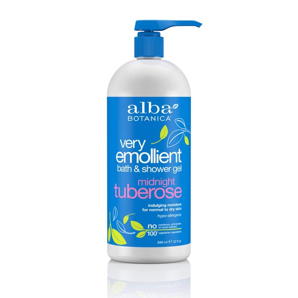 Alba Botanica Very Emollient Midnight Tuberose Bath & Shower Gel 32 Oz.