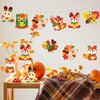 WATINC 123pcs Fall Craft Kits for Kids, Cute Animals Hanging Ornaments DIY Maple Leave Sticker Crafts with String, Fall Autumn Thanksgiving Home Classroom Game Activities Party Favors Tree Decoration